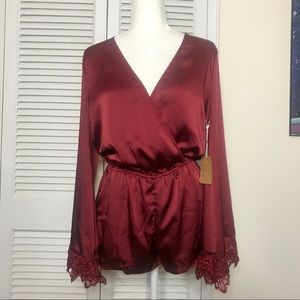 NWT Burgundy Romper by Cotton Candy